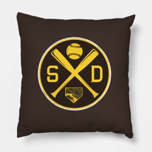 Vintage San Diego Baseball Bats SD Map Gameday Padre Pillow