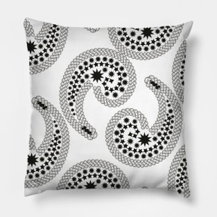 Paisley Neck Gator Paisleys White and Black and White Pillow