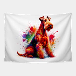 Artistic Irish Terrier in Colorful Splash Paint Style Tapestry