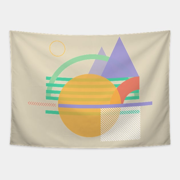 Geometric pastel cute modern abstract Tapestry by carolsalazar