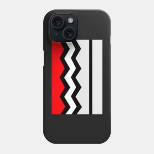 Abstract, geometric, zigzag, strips - red, black and white. Phone Case