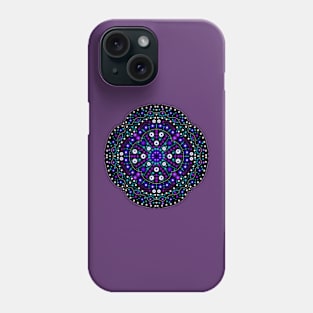 Black & Blue Rounded Mandala Phone Case