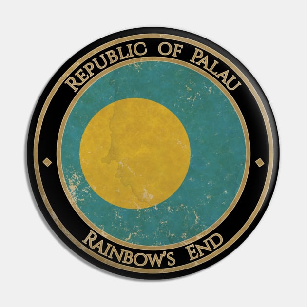 Vintage Republic of Palau Oceania Oceanian Flag Pin by DragonXX
