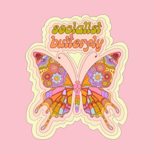 Socialist Butterfly - 70s butterfly T-Shirt