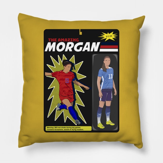 Alex Morgan Superhero Action Figure USWNT Pillow by Hevding