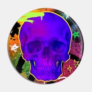 Graffiti Skull Pin