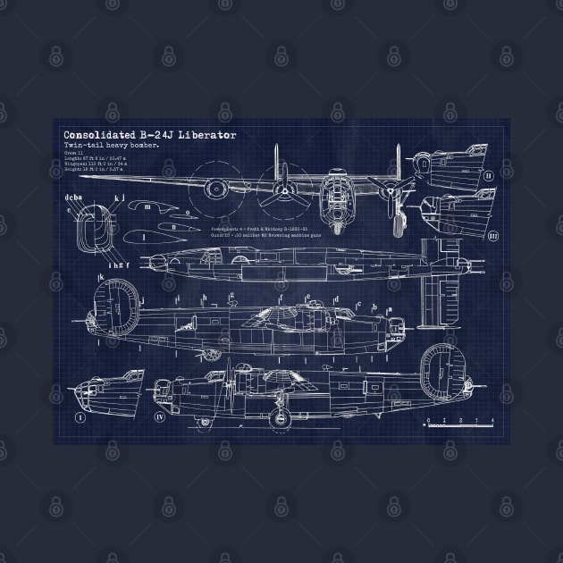 B24 Liberator Blueprint by Aircraft.Lover