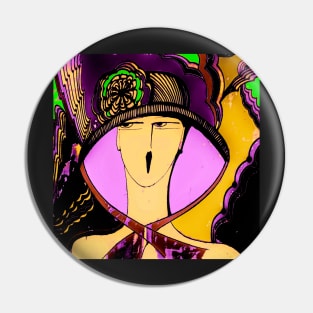 ART DECO SUMMER HAT Pin