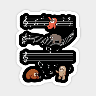 Sloth - Musical Sloths Sheet Music Cute Animals Clef Magnet