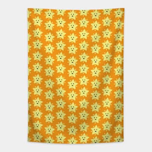 Orange and Yellow Stars Repeated Pattern 032#001 Tapestry