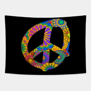 Fun and Colorful Peace Symbol Tapestry