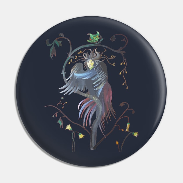 Gamayun Half Woman Half Raven Prophetic Creature Pin by taiche