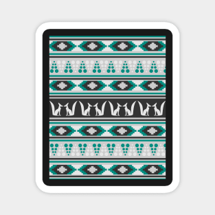 Ethnic pattern with foxes Magnet