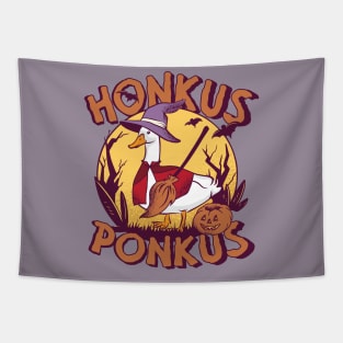 Honkus Ponkus // Funny Halloween Goose Witch Tapestry