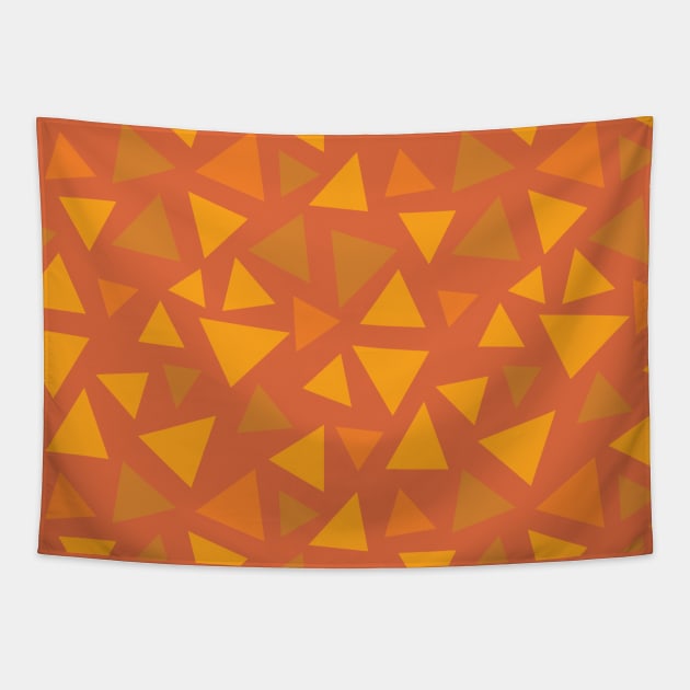 Grass Pattern - Red Autumnal Triangles Tapestry by DCLawrenceUK