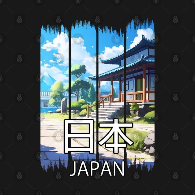 Japanese Temple Landscape – Anime Shirt by KAIGAME Art