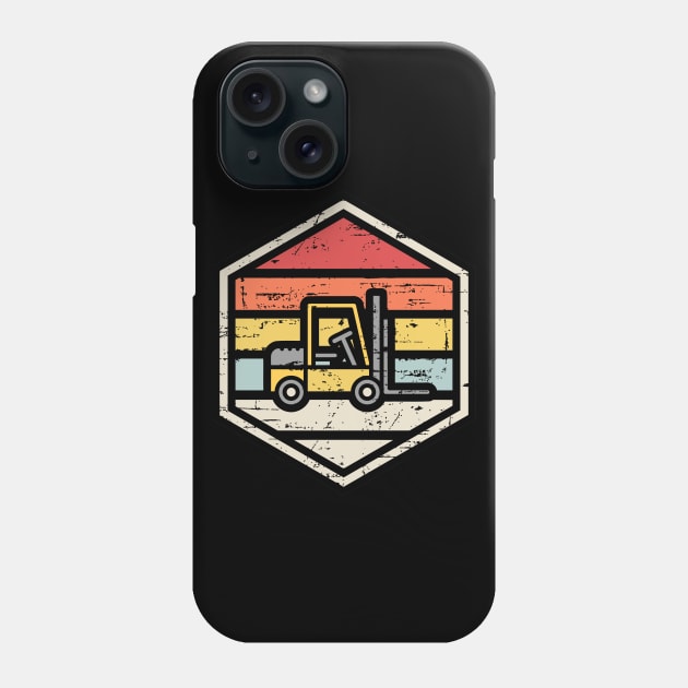 Retro Badge Forklift Phone Case by rojakdesigns