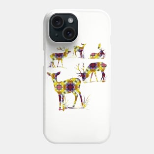 wild deer, blossoms, red deer, animals, hunting, flowerpattern Phone Case