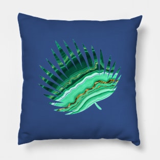 Green Marble Leaf II Pillow