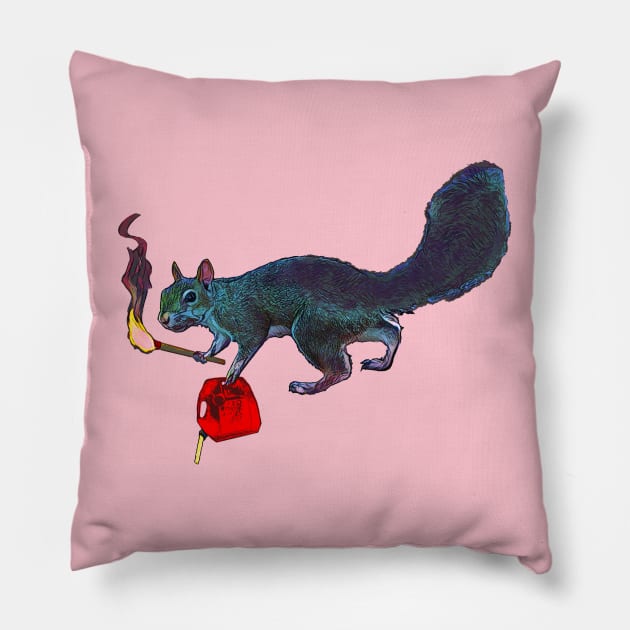 Bad Intention Squirrel Pillow by LastViewGallery