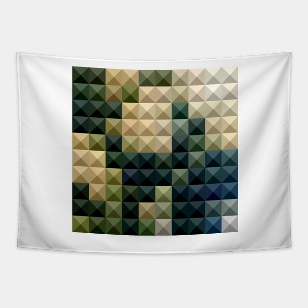 Castleton Green Abstract Low Polygon Background Tapestry by retrovectors