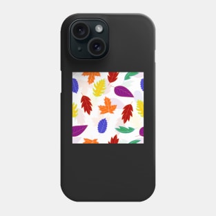 Leaves Pattern - Bold Colors with Pale Colors Behind Phone Case