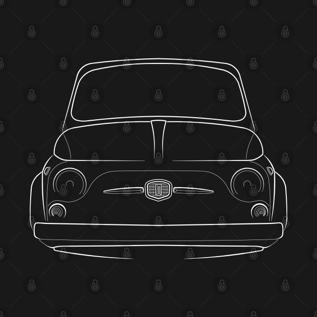 front/profile - fiat 500 - stencil white by mal_photography