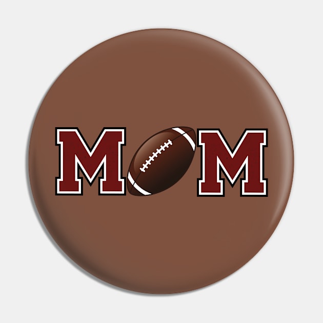 Football Mom Burgundy Pin by capesandrollerskates 