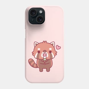 Cute Red Panda Eating Japanese Dango Phone Case