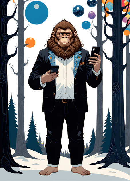 Tech Sasquatch Kids T-Shirt by FabrizioX