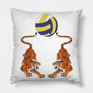 Tiger Volleyball Sports Team Jersey - White Version Pillow