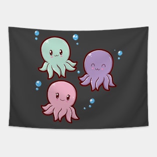 Kawaii Octopi Bubbles Tapestry