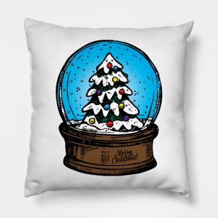 Snow Globe Christmas Tree Pillow