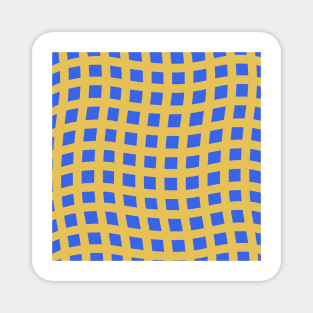 Curvy Grid Pattern (Blue and Yellow) Magnet