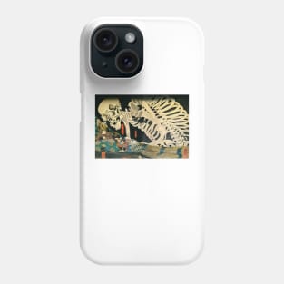 Japanese Skeleton Skull Woodblock Art Phone Case