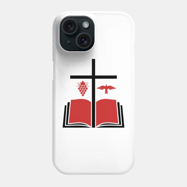 The cross of Jesus Christ, an open bible and a dove - a symbol of the Spirit. Phone Case by Reformer