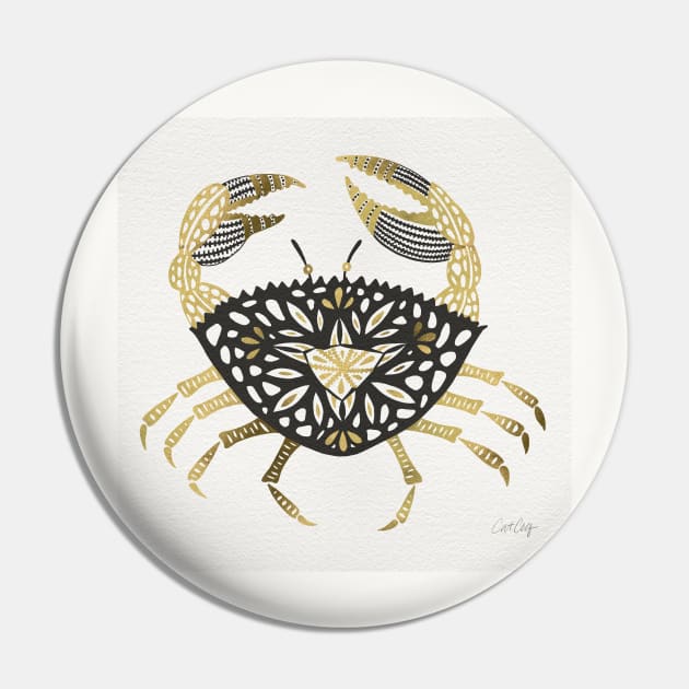 Black Gold Crab Pin by CatCoq