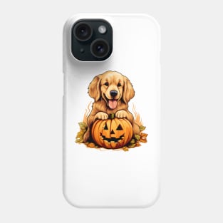 Golden Retriever Dog inside Pumpkin #6 Phone Case