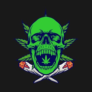 Marijuana Weed 420 Skull Smoke T-Shirt