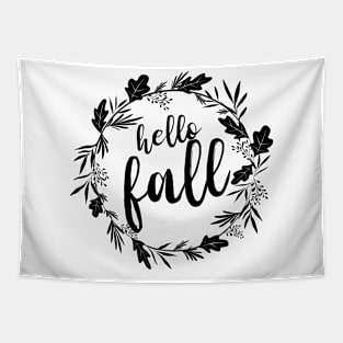 Hello Fall Pretty Floral Design Tapestry