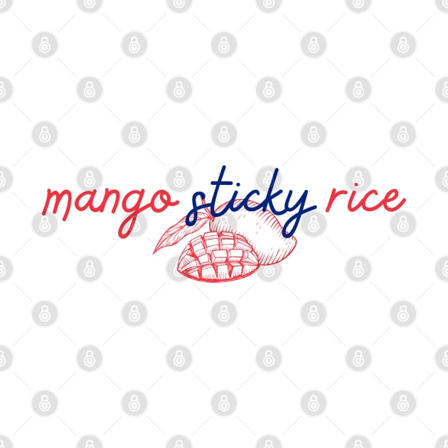 mango sticky rice - Thai red and blue - Flag color - with sketch by habibitravels