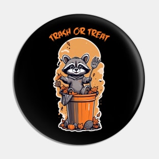 Trash or Treat - Baby Raccoon Halloween Pin