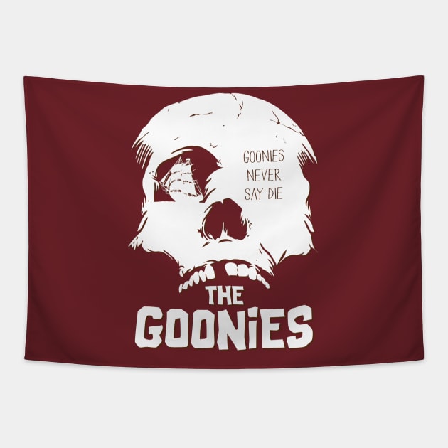 The Goonies "Never Say Die" Tapestry by RyanBlackDesigns