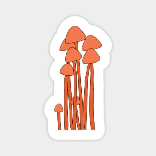 Orange Mushroom Family Magnet