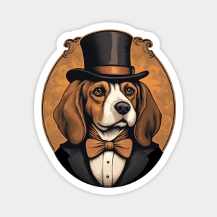 Beagle Dog Portrait Vintage Style Magnet