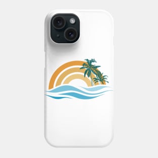 Palms sunset waves Phone Case