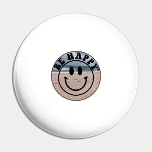 Be Happy Smiley Face Beach Pin