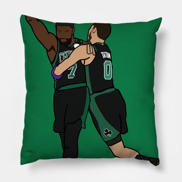 Jaylen Brown x Jayson Tatum - Boston Celtics Pillow by xavierjfong