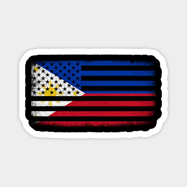 Philippine Flag Color in American Flag Shape Vintage Magnet by basic tshirt designer