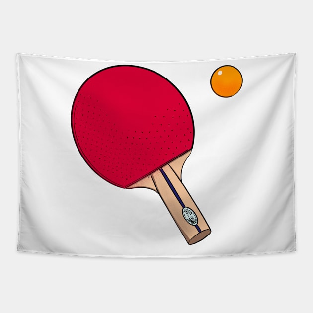 Ping Pong racket and ping pong ball Tapestry by Yety